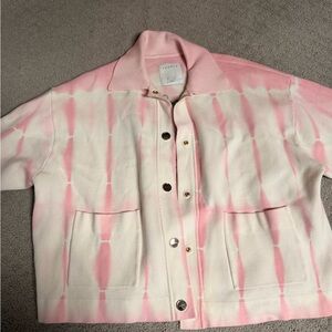 Sandro Pink and Cream Bomber Jacket